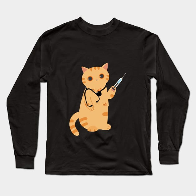 doctor cat Long Sleeve T-Shirt by Amadej